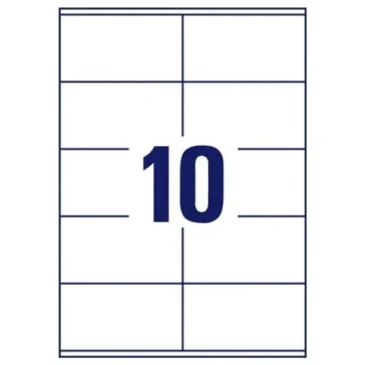 Afbeelding van AVERY Zweckform 6137 adreslabels (250 plus 50 zelfklevende etiketten extra, 105 x 57 mm op A4, mat papier, afdrukbare afzenderetiketten, adresetiketten met ultragrip) 30 vellen, wit