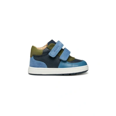 Afbeelding van Geox Sneakers laag voor kinderen, Maat: 23, Navy dark /sky Leer en textiel