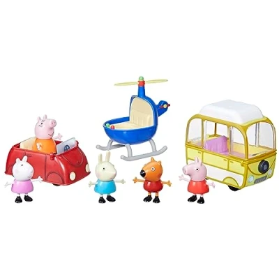 Afbeelding van Peppa Pig, Set kleine Peppa, 3 voertuigen en 5 figuren, speelgoed voor kinderen, F94235L1