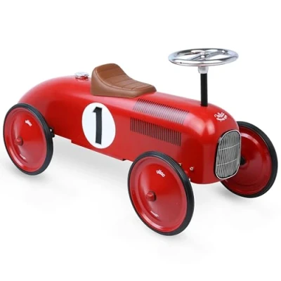 Afbeelding van VILAC Vintage metalen autodrager Ontwikkelt de motoriek van je kind Kindervoertuig Retro look Rood Made in France Vanaf 18 maanden, 1049
