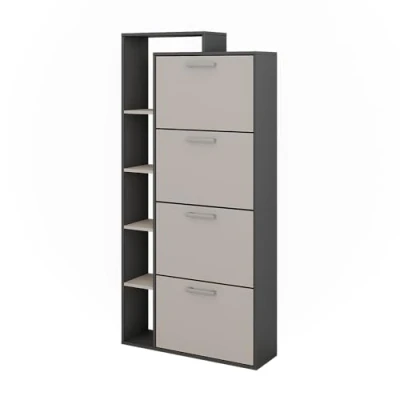 Afbeelding van Vicco Schoenklaprek Orlando, Antraciet/grijs, 80 x 166.1 cm met 4 compartimenten