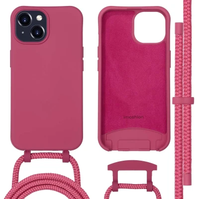 Afbeelding van Apple iPhone 15 MagSafe Hoesje Siliconen en TPU (zacht) imoshion Softcase/Koordhoesje/Backcover Rood Telefoonhoesje Black Friday Deals