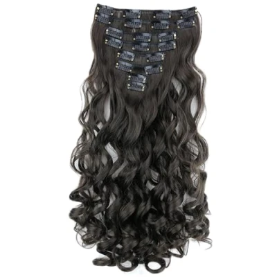 Afbeelding van CAISHA XXL 45cm 8 Delige Set CLIP IN EXTENSIONS Haarextensies Haarstukje Golvend Brunette CES2 1