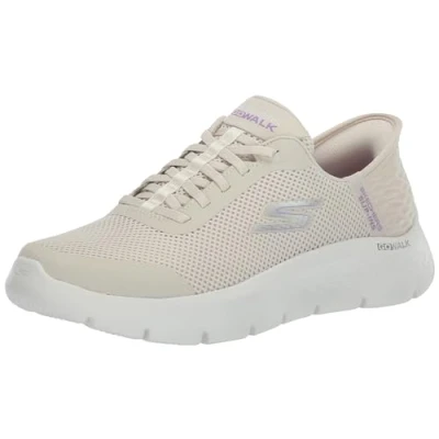 Afbeelding van Skechers Go Walk Flex Hands Free Slip ins Grand Entry Sneakers voor dames, crème wit, 42 EU Breed