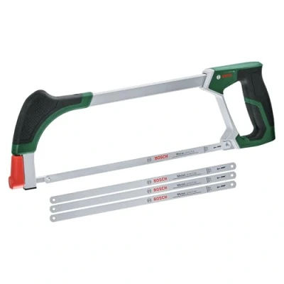 Afbeelding van Bosch beugelzaag 300 mm + 3 extra zaagbladen (universele met 4 BIM metaal, hout, kunststof en meer; eenvoudige ontgrendeling; softgrip) Amazon Edition