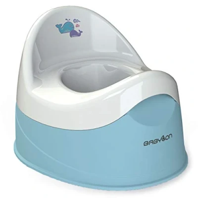 Afbeelding van BABYLON kinderpotje Duet, kindertoiletten met uitneembare kom, kindertoilet, nachtpot voor kinderen/wc bril, jongens en meisjes, vanaf 1 jaar, babyaccessoires Blauw