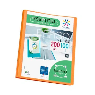 Afbeelding van Viquel A4 showmap voor 200 weergaven ESSENTIEL Personaliseerbare documentenmap Gemaakt in Frankrijk 100 gladde kwaliteitshoezen Oranje