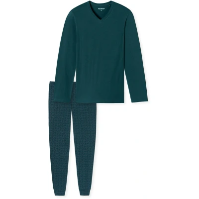 Afbeelding van Schiesser Schlafanzug LANG Pyjama, Heren, Maat: 50, Blau