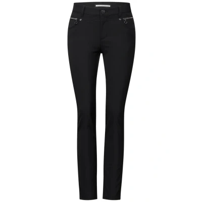 Afbeelding van Street One MIT Zipper Broek, Dames, Maat: 34x30, Schwarz