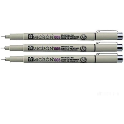 Afbeelding van Sakura Pigma Micron Pigment Fineliners 0.05mm Zwart [Pack van 3]