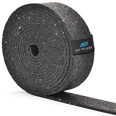 Afbeelding van 2.000 x 80 8 mm terraspad rol, terrastegels van rubbergranulaat voor terrasbouw, strepen terras