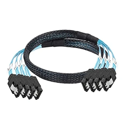 Afbeelding van Twozoh 4 SATA 7 pins aansluiting op aansluiting, 6 Gbps stuks/set Sata3 III SAS kabel voor harde schijf en meer apparaten 0,5M