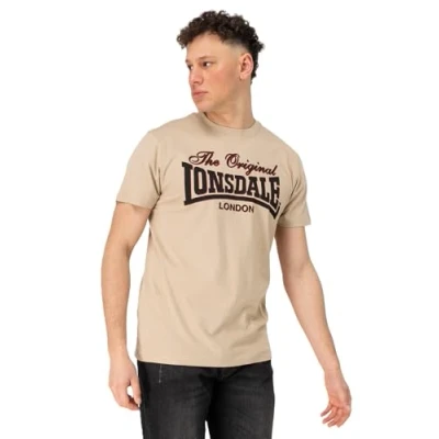 Afbeelding van Lonsdale Normale Passform Cotha Tshirt print, Heren, Maat: XL, Sand black red