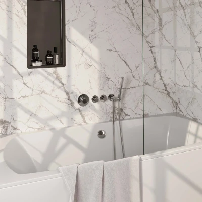 Afbeelding van Brauer Chrome carving inbouw douchegarnituur 3 knoppen handdouche staaf 1 stand chroom