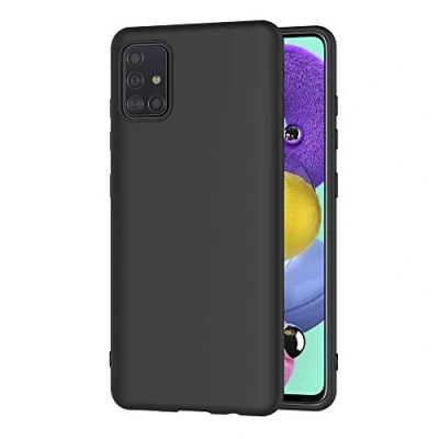 Afbeelding van AICEK hoesje compatibel voor Samsung Galaxy A51, zwart siliconen A51 (6,5 inch)