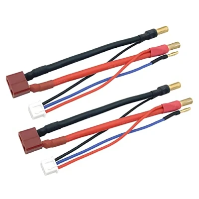 Afbeelding van 2 stks 5mm Bullet Banaan naar Vrouwelijke T Plug LiPo Batterij Lood Draad &amp; JST XH Balance voor 2S 7.4V Batterijen Rood