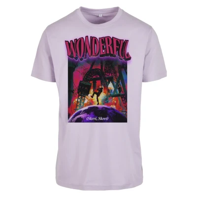 Afbeelding van Mister TEE Wonderful Tshirt print, Heren, Maat: Medium, Lilac