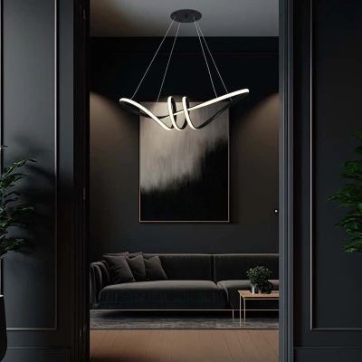 Afbeelding van V TAC VT 7798 B Zwarte design hanglampen IP20 24W 3240 Lumen 3000K