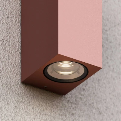 Afbeelding van Lucande LED wandlamp buiten 2 lichts aluminium H: 14.5 cm roestbruin Inclusief lichtbronnen