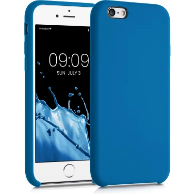 Afbeelding van kwmobile telefoonhoesje geschikt voor Apple iPhone 6 / 6S Hoesje met siliconen coating Smartphone case in rifblauw