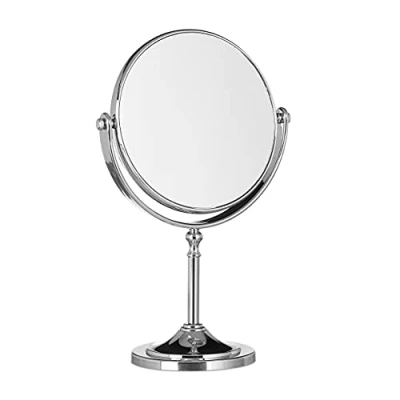 Afbeelding van Relaxdays make up spiegel met vergroting scheerspiegel cosmeticaspiegel staand rond