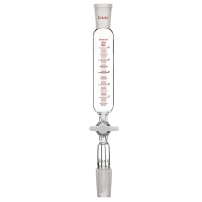 Afbeelding van stonylab Druk Egaliseren Additietrechter, 24/40 Gezamenlijke Borosilicaatglas Graduated Drop Trechter met PTFE Stopcock voor Laboratorium Aanvullend Trechter, 50 ml