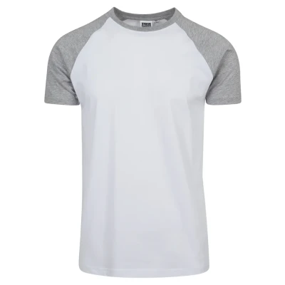 Afbeelding van Urban Classics Raglan Contrast Tshirt print, Heren, Maat: XL, White/ mottled light grey