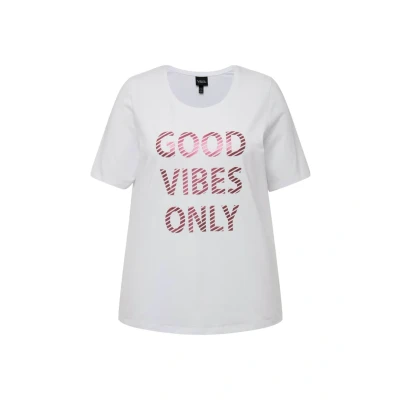 Afbeelding van Ulla Popken T shirt Cool Vibes Only 832090, Wit, 52/54 FR dames, 50/52 NL