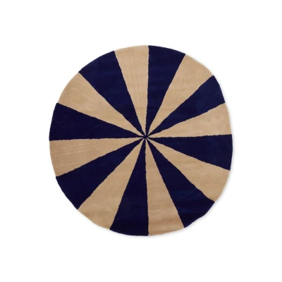 Afbeelding van Ferm LIVING Arch Tufted vloerkleed 130 cm Donkerblauw