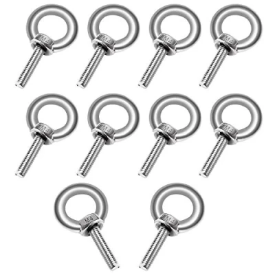 Afbeelding van M4 Lifting Eye Bolt 10 Stks, JatilEr 304 Roestvrij Staal Ring Oogbouten Hardware Oogmoer, Vorm Mannelijke Draad Schroef voor Living en Diverse Engineering Equipment