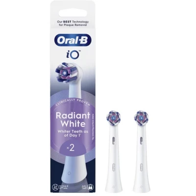 Afbeelding van Oral B Serie iO Radiant White, ronde borstels, diepe tandplakverwijdering, 2 stuks