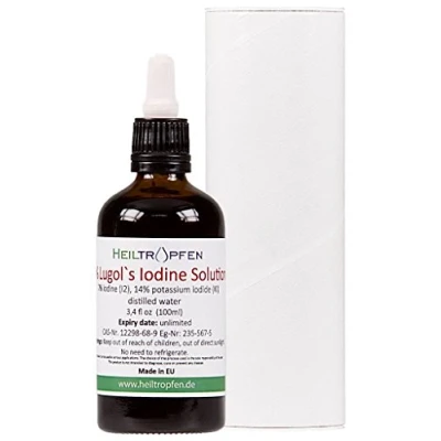 Afbeelding van Lugols jodiumoplossing 7% 3.4 oz. 100 ml 21% vloeibare formulering Gemaakt met 7 procent jodium en 14% kaliumjodide oplossing Heiltropfen®