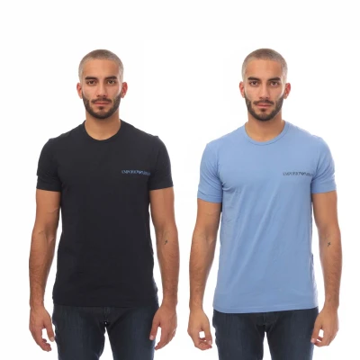 Afbeelding van Emporio Armani 2ER PACK Tshirt basic, Heren, Maat: Large, Marine hellblau