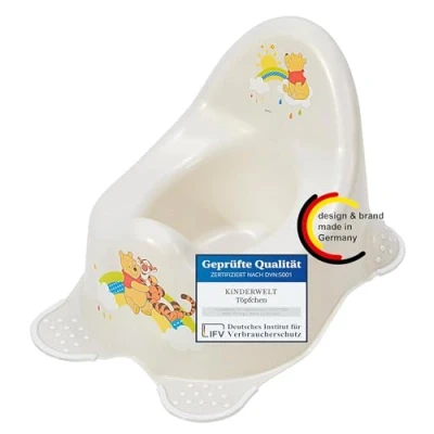Afbeelding van KiNDERWELT Winnie de Poeh Premium potjes voor kinderen en baby&#039;s, wit potje peuters vanaf 18 maanden, hoge rugleuning, antislip BPA vrij