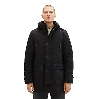 Afbeelding van TOM TAILOR Gecoate parka voor heren met afneembare capuchon, zwart (29999), XL
