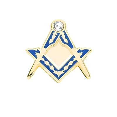 Afbeelding van THE MASONIC COLLECTION Square &amp; Compass Badge Wit Swarovski Design Gift Accessoire voor Vrijmetselaar Mannen, Witte Steen