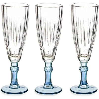 Afbeelding van Vivalto Champagneglazen Exotic Collection set 6x op blauw voet 170ml