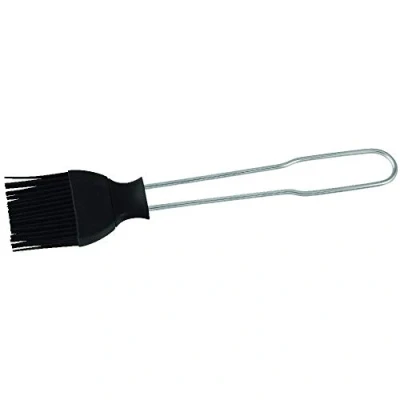 Afbeelding van Fackelmann Bakborstel, keukenborstel met siliconen borstels, hoogwaardige braadborstel (kleur: zilver/zwart), hoeveelheid: 1 stuk, 20 cm
