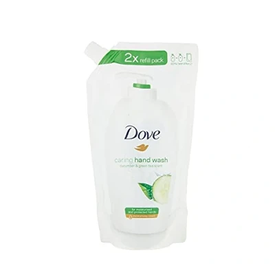 Afbeelding van 10x Dove Handzeep Navulling Caring Hand Wash Cucumber &amp; Green Tea Scent 500ml
