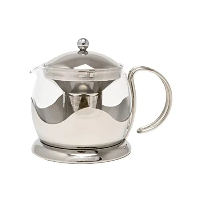Afbeelding van La Cafetière Theepot met Zeef, 1 L, Glas, Zilver Izmir