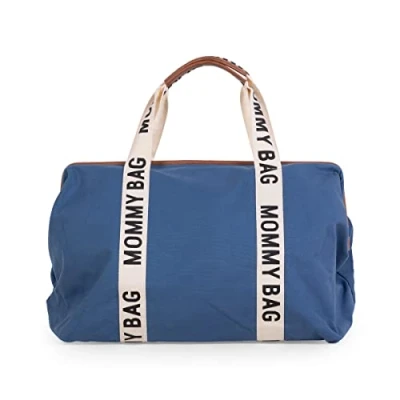Afbeelding van Verzorgingstas Childhome Mommy Bag Signature Canvas Indigo