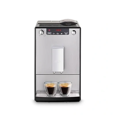 Afbeelding van Melitta Caffeo Solo E950 201 slanke volautomatische koffiemachine met voorzetfunctie 15 bar LED display in hoogte verstelbare koffietuit verwijderbare zetgroep zwart
