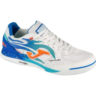 Afbeelding van Joma Topflex Rebound Zaalvoetbalschoenen, Heren, Maat: 40.5, White/royal Leer/ synthetisch