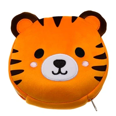 Afbeelding van Relaxeazzz Tijger knuffel/reiskussen/slaapmasker 2 in 1 set voor kinderen vliegtuig of auto