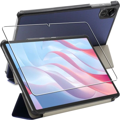 Afbeelding van ebestStar Hoes voor Honor Pad X9, Slanke Design PU Lederen Etui, Automatische Slaap/Wake, SmartCase hoesje, Donkerblauw + Gehard Glas