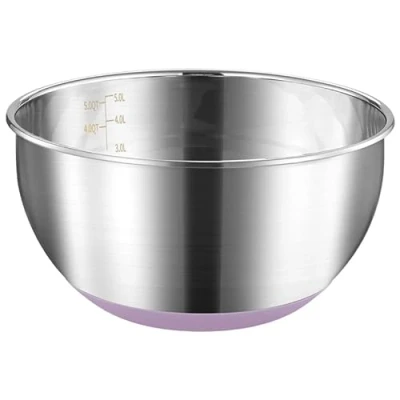 Afbeelding van FAB4HOME mengkom Grote Roestvrijstalen met antislip siliconen bodem metalen keukenkom bakken koken slakom vaatwasmachinebestendig, 28 cm