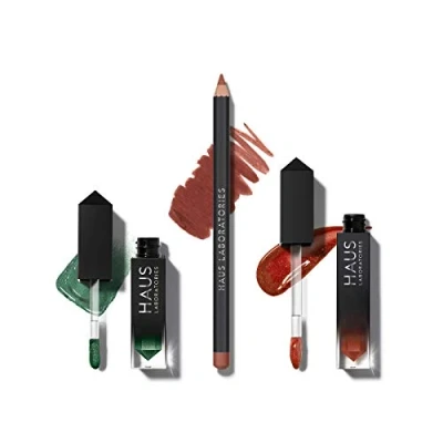 Afbeelding van HAUS LABORATORIES By Lady Gaga: OF COLLECTIONS Make upset met tas, vloeibare oogschaduw, lipliner en lipgloss in 9 sets, veganistisch dierproefvrij, 3 delige voordeelset