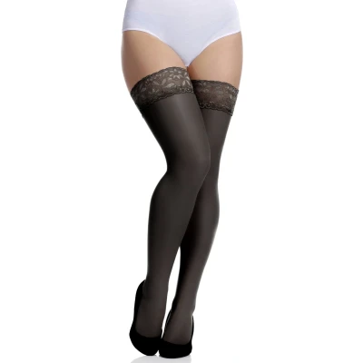 Afbeelding van Merry Style Dames Hold Up Kousen 15 Denier Licht glanzend Elastisch Zwart XL XXL MS GB 164