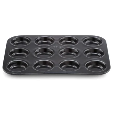 Afbeelding van Prestige Inspire Bakvorm voor broodjes, bakplaat met 12 sleuven, anti aanbaklaag, robuust koolstofstaal, 40 x 26,5 2 cm