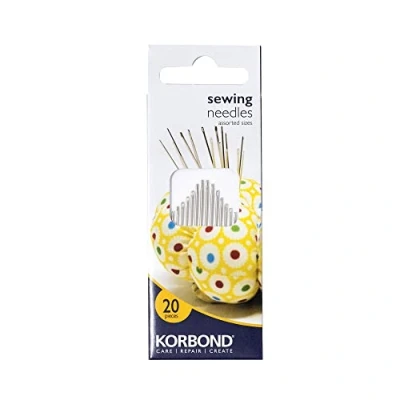 Afbeelding van Korbond 20 delige set naalden Assortiment voor een veelheid van hand naaien, reparaties, versturen en knutselen diverse maten, 4 verschillende lengtes, 4,5 cm
